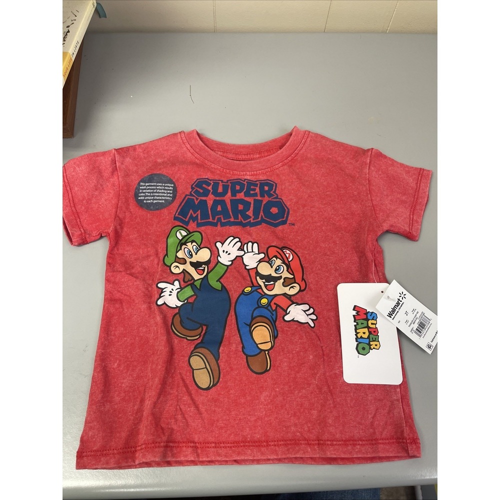 Super Mario Bros. Toddler Short Sleeve Crewneck Tee, Size 2T NWT